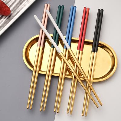 Edelstahl Zuhause Chinesische Essstäbchen Rutschfest Metall Fast Food Nudeln Sushi Stäbchen Ramen Essstäbchen Küchengeschirr Utensilien