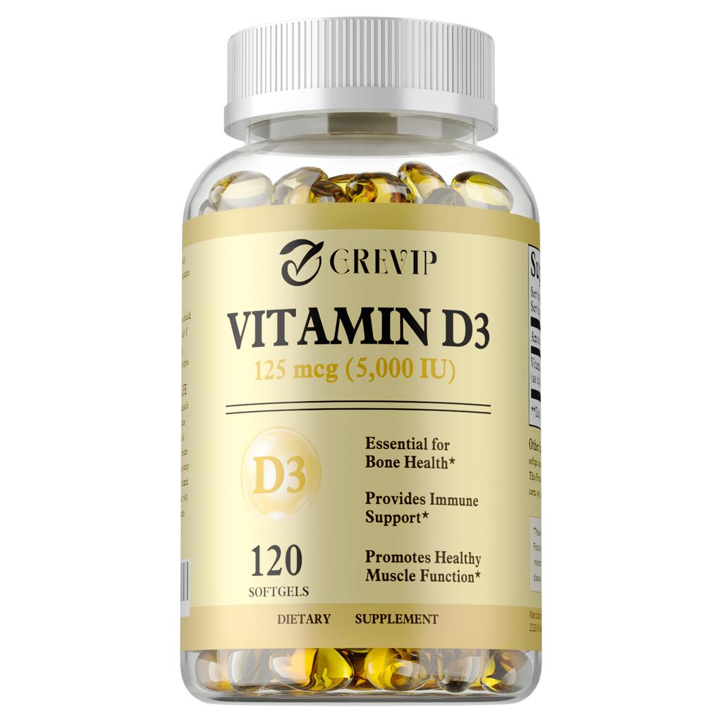 Kapseln mit hohem Gehalt an Vitamin D3, unterstützen die Knochengesundheit, stärken das Immunsystem und sind leicht absorbierbar.