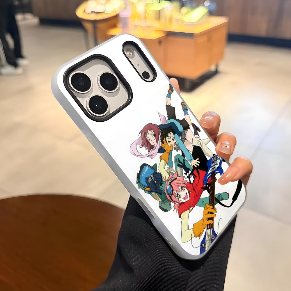 

FLCL Anime Phone Case For IPhone 17 Air 16 E 15 14 Plus 13 12 11 Pro Max Jelly 2 In 1 Protective Case iPhone 11 Pro