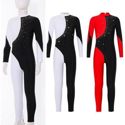 Kinderen Meisjes Gymnastiek Danskostuum Lange Mouw Ronde Kraag Backless Turnpakje Sportkleding