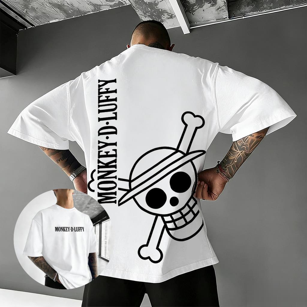 Oversized Vintage One Piece Anime Grafisch T-shirt Mannen Vrouwen Katoenen Top met Korte Mouwen 2026 Zomer Casual Streetwear Y2k Kleding