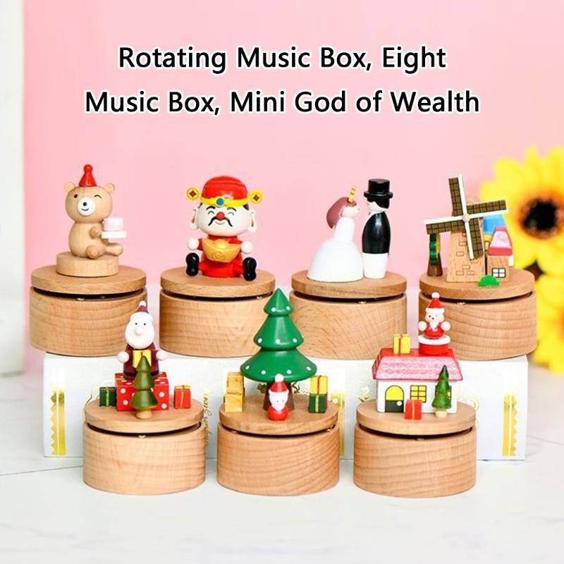 Mini Musical Boxes Handcrafted Wooden Crafts For Christmas Birthdays Weddings Multiple Themes And Melodies