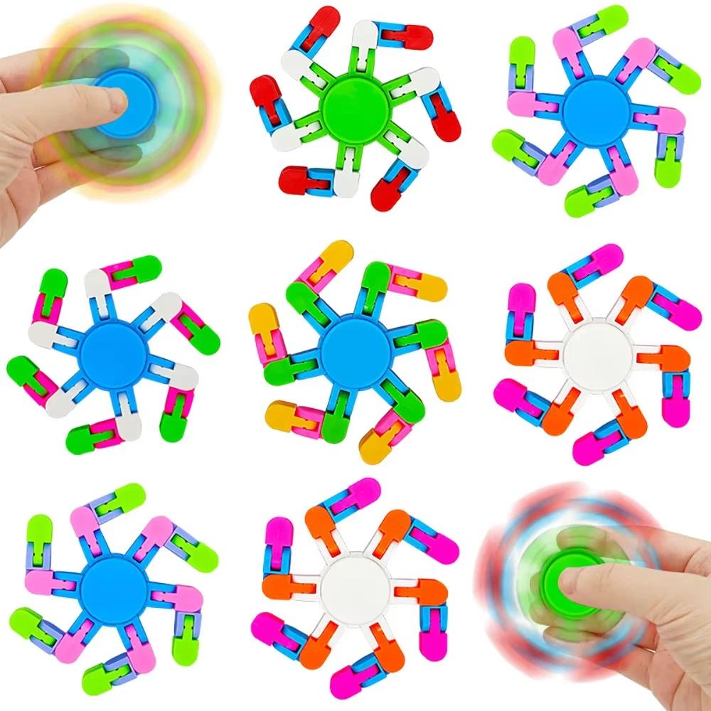 Non-Toxic Variety Fingertip Gyro Parent-Child Games Four-Link Bicycle Chain Top Decompression Toy Fidget Spinner Desk Toy