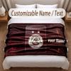 Aberdeen FC Printed Flannel Blanket Custom Name Text Soft Warm Throw For Bedroom Holiday Gift