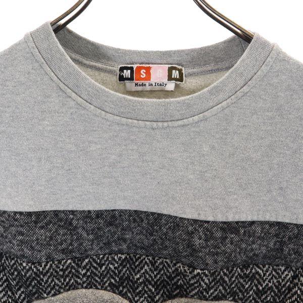 MSGM Made In Italy Long Sleeve Trainer S Gray Brushed Back of Sweatshirt Men's Used