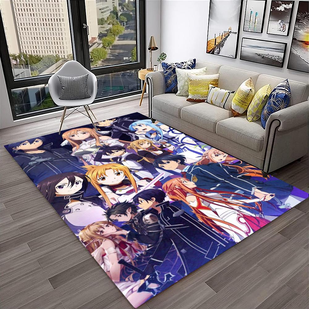 Sword Art Online SAO Novel Cartoon Carpet Rug for Home Living Room Bedroom Sofa Doormat Decor,kids Area Rug Non-slip Floor Mat