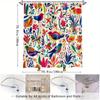 1 Pieza Cortina de Ducha de Pájaros y Flores de Colores - Decoración de Baño Vibrante con Temática de la Naturaleza, Tejido de Poliéster Duradero, 70.8X70.8 Pulgadas