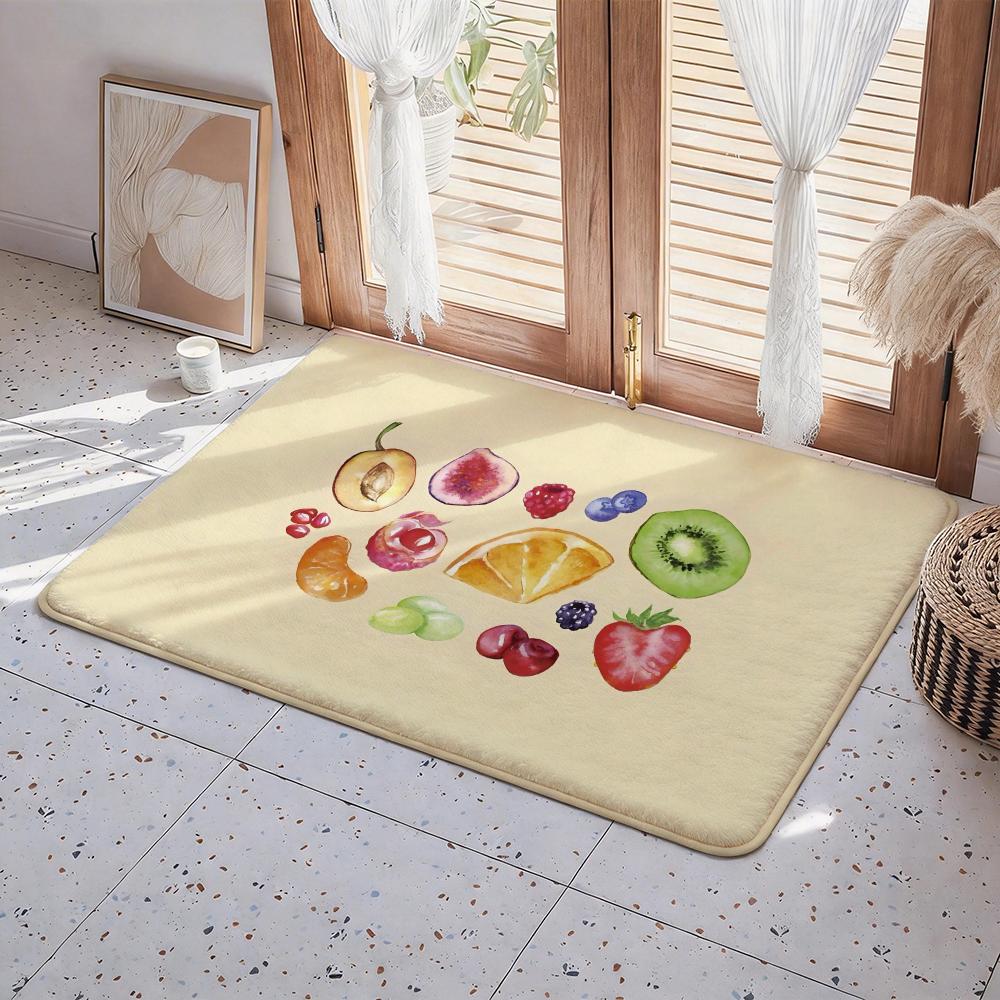

Food F Fruit Floor Mat Eco Flannel Doormat Non Slip Odorless Indoor Floor Rug Soft Short Plush Home Mat 50x80cm