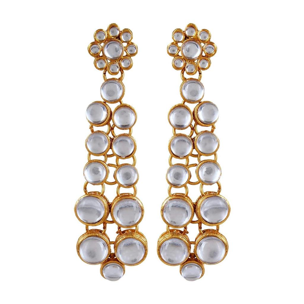 Fashion Jewellery Gold Plated Kundan Traditional Necklace for Women Party Wear & Wedding Wear Jewellery Set