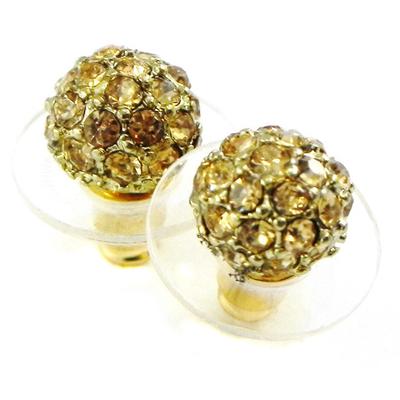 [G9468] - Golden Amber 'Sissi' Designer Earrings - 8 Mm