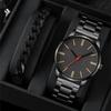 Personalisierte Trendige Herren-Quarz-Armbanduhr aus Stahl