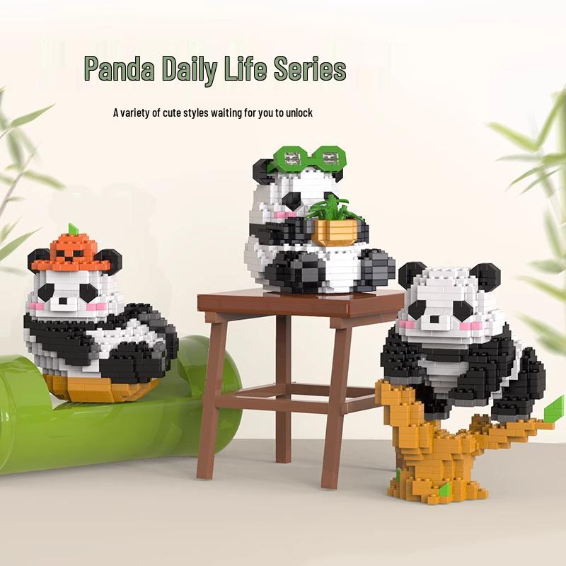 Chinese Panda Building Blocks - Compatible with Lego Bricks, Educational Micro Particle Assembly Toys, Gift Set