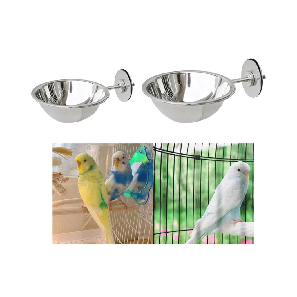 Mangeoire pour Cage à Oiseaux Portable pour Perroquet Calopsitte avec Pince Suspendue au Jardin Gamelles pour Nourriture et Eau d'Oiseau Gamelle d'Alimentation pour Oiseaux Coupe