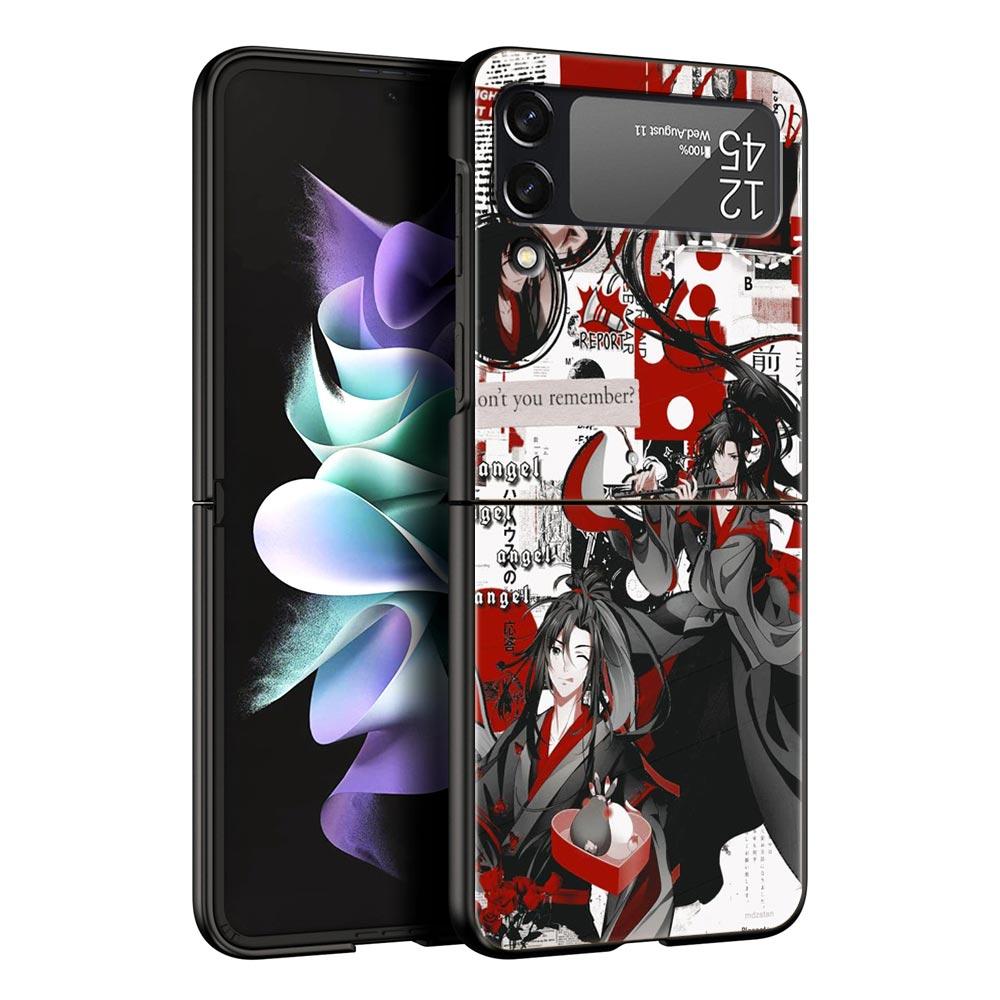 Anime Mo Dao Zu Shi MDZS Z Flip 4 Phone Case For Samsung Z Flip 3 5G Black Hard Shell Galaxy ZFlip3 ZFlip5 Cover Folding Luxury