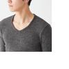 Gunze Hot Magic Inner Shirt equivalent to 5 layers of cotton Long Black Size LL (Warmth underwear), Sleeve, V-Neck, Moisture-Wicking, Double-Sided