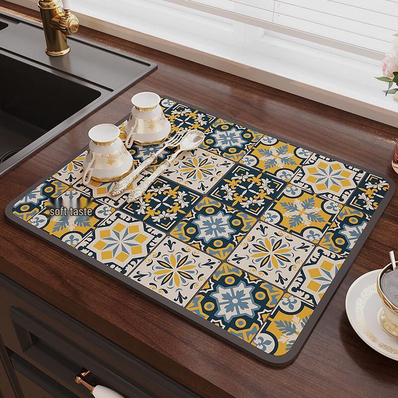 Wash-Free Leather Kitchen Countertop Drying Mat