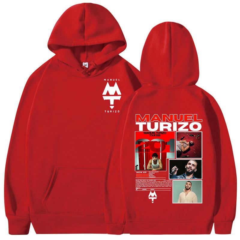 Rapper Manuel Turizo 201 Tour 2025 Graphic Hoodies Men Women Clothing Fashion Hooded Sweatshirt Casual Retro Oversized Pullovers