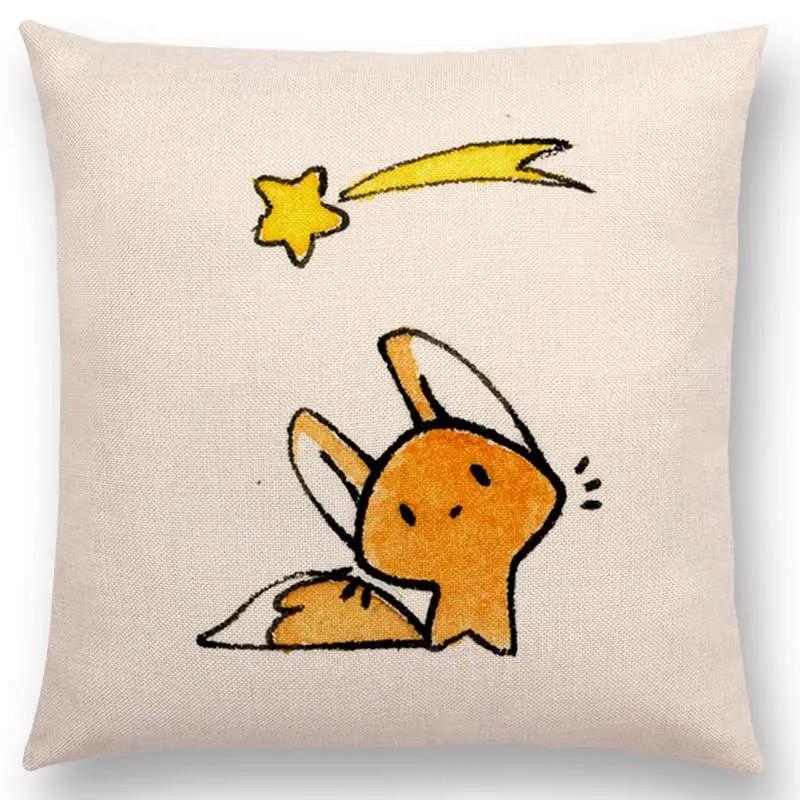 Newest Cute Cartoon Sofa Pillow Cover Black and White Cat Funny Fox Cushion Cover Throw pillowcase