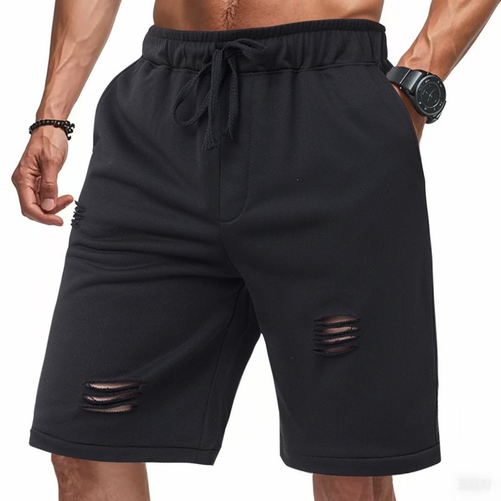 Men's Ripped Loose Fit Cloth Athletic Shorts