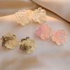 Gradient Color Flower Earrings Resin Women Earrings Vintage Floral Stud Earrings  Girls