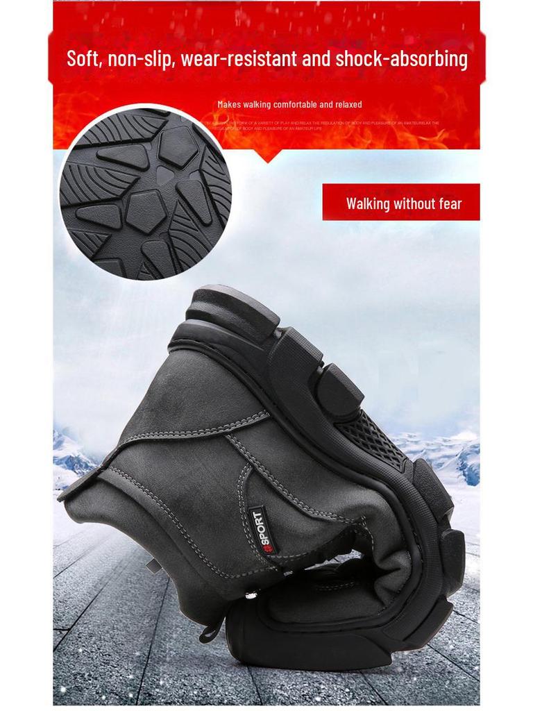 Men's Northeast High-Top Waterproof Snow Boots - Winter Warm, Plus Velvet, Trendy, and Protective.
