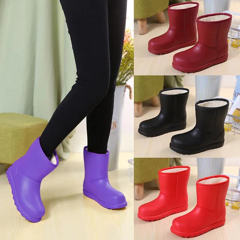 Botas de nieve EVA Felpar de mujer Botas de lluvia de techo alto cálidas e  impermeables Zapatos de trabajo planos de color sólido antideslizantes  comprar a buen precio — entrega gratuita, reseñas