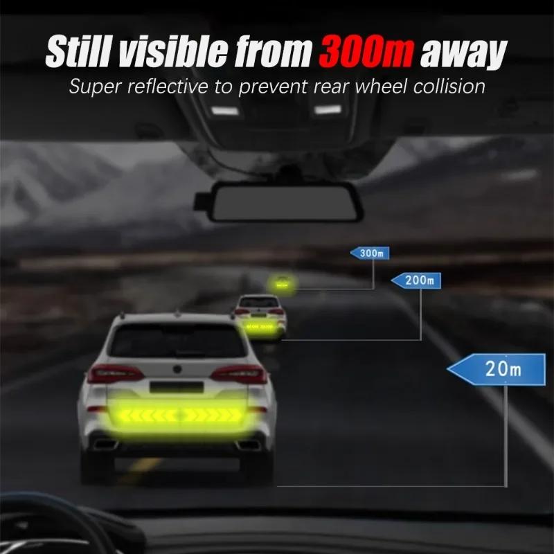 Car Sticker Car Anti-collision Nighttime Arrow Shaped Reflective Sticker Motorcycle Bicycle Fluorescent Fender Warning Decal