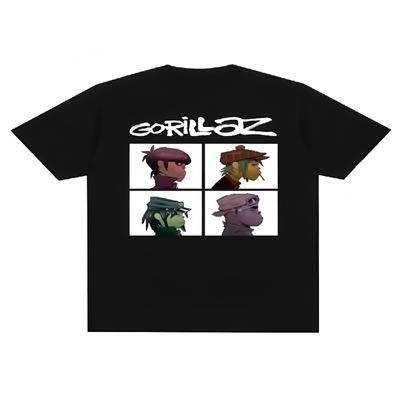 Music Band Gorillazs Punk Rock Print T Shirt 90s Casual Fashion Short Sleeve Plus Size T Shirt Unisex