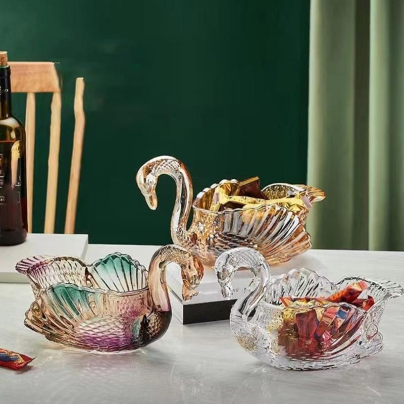 Glass Crystal Candy Plate,Decorative Candy Dish Glass Crystal Candy Bowl Nut Cookie Fruit Bowl Jewelry Tray for Women