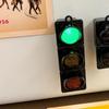 Circular Flashing Strong Magnetic Traffic Light Refrigerator Magnet Pegboard Magnetic Suction Decoration Miniature Light-Up Toy