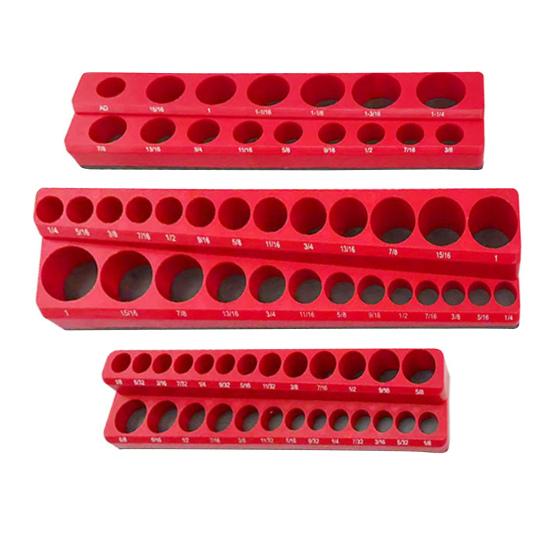 3Pcs Magnetic Socket Organizer Storage Rack Large Capacity Heavy Duty Universal Drive Metric SAE Socket Tray