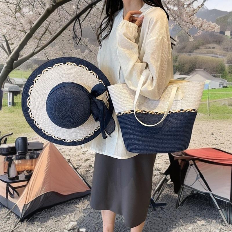 Summer new straw bag large capacity beach vacation bag woven tote women's bag