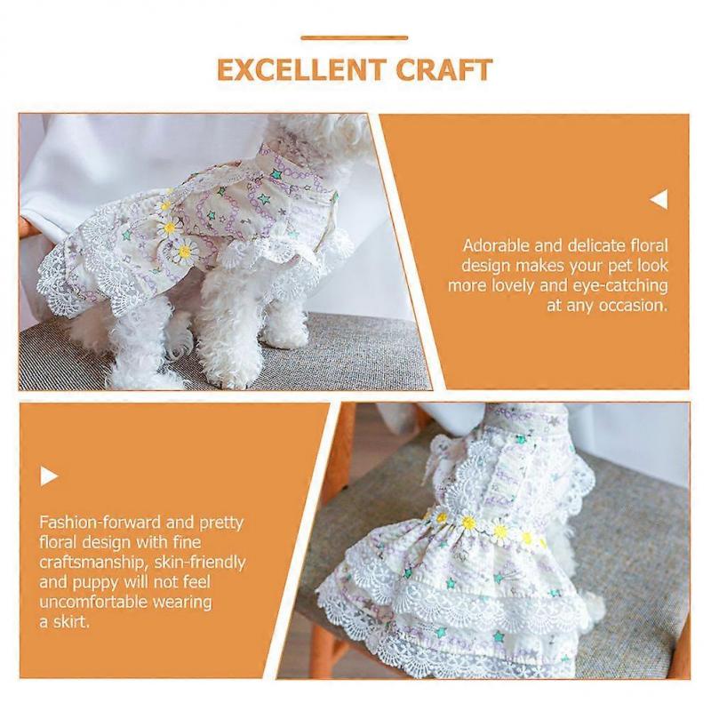 Dog Dress Dog Summer Clothes for Puppy 4Pcs Floral Dress Assorted Colors
