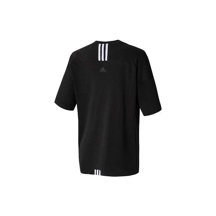 Adidas Logo Print Round Neck Sports Tee Women Tops Black H55256