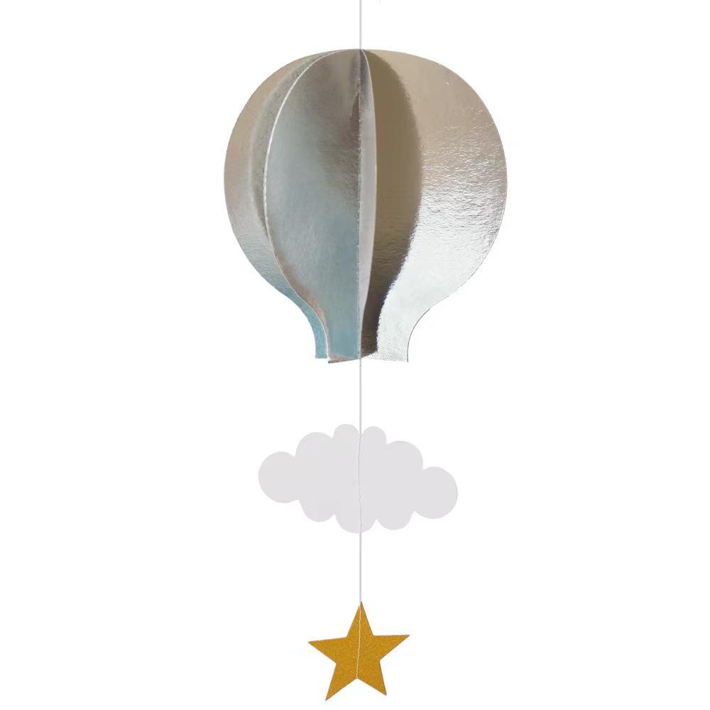 3D Heart & Hot Air Balloon Ornaments for Kindergarten Birthday Party Decor