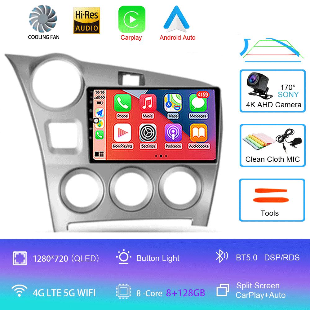 Android 14 Carplay Auto Car Radio For Toyota Matrix 2 E140 2008 2009 2010 2011 2012 2013 2014 Multimedia Player Navigation GPS