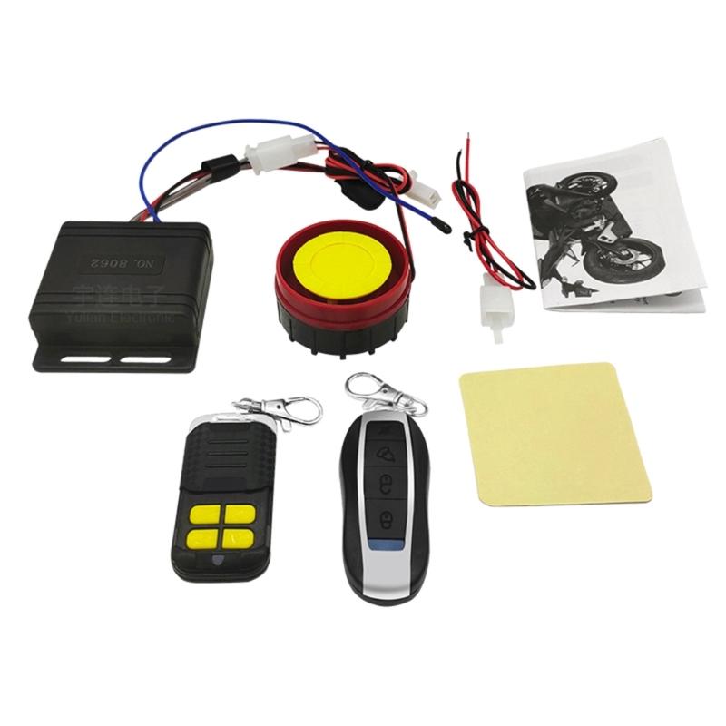 Motorcycle Anti-Theft Alarm Security System Remote Control Warner 125dB Horn Adjustable Sensitivity for Tricycle-Scootor
