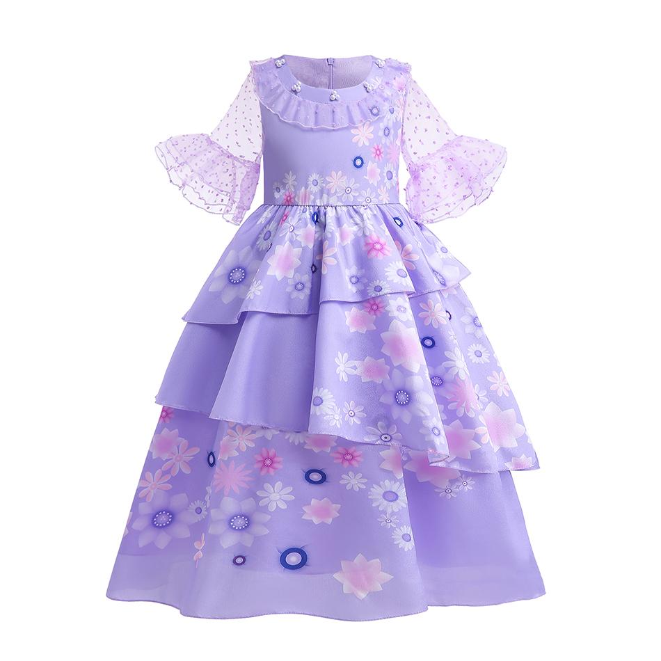 Kids Princess Costume Girls Elsa Anna Dress Carnival Cosplay Snow White Aurora Moana Rapunzel Mermaid Belle Party Outfits