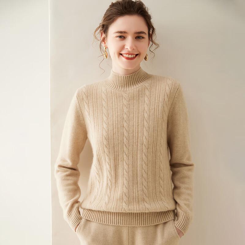 Fanzhen Women's Thickened Cashmere Blend Knit Sweater