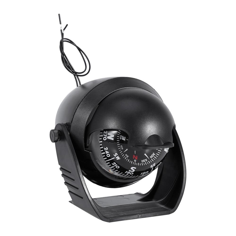 Waterproof Led Light Marine Compass Pivoting Electronic Nautical Compass High Precision Boat Navigation Compass Waterproof Positioning Tool For Sea Ve