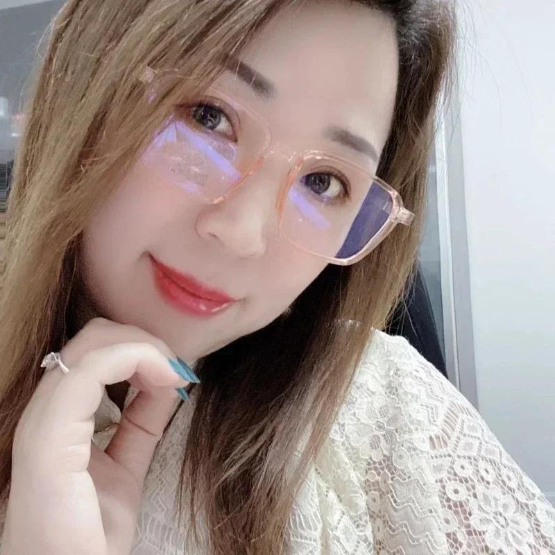 Myopia Glasses For Women Men Unisex Anti Blue Light Square Tr Frame Short Sight Eyeglasses Optical Prescription Eyewear Diopter