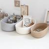 Desktop Storage Basket Toys Cosmetics Office Stationery Storage Box Hand Woven Cotton Thread Storage Basket Boat Shaped Basket