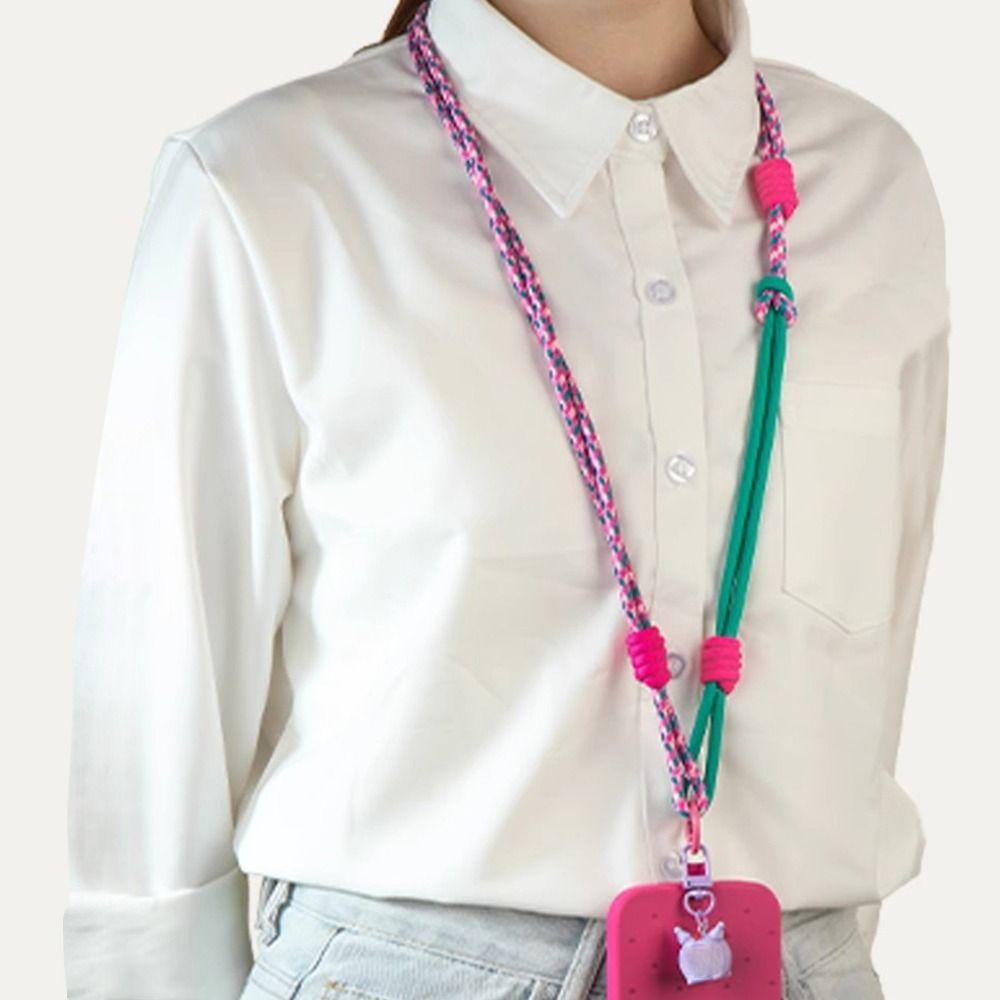 With Patch Phone Strap Lanyard Long Mobile Phone Straps New Woven Lanyard