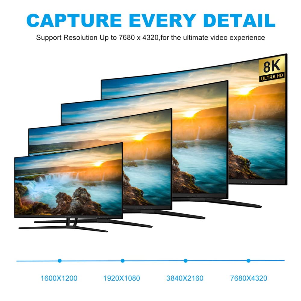 Xiwai 8K Mini DisplayPort Male To Mini DP Female 60hz Adapter for UHD 4K 144hz Ultra HD Laptop PC Monitor Video 1.4 76804320