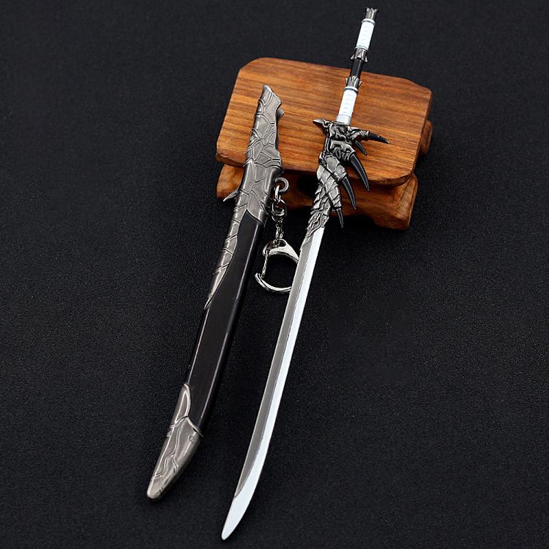 Monster Fantasy Drachenschwert Modell Spielzeug 22cm 8.66inch Zinklegierung Metall Nicht Scharf mit Ausziehbarem Sammler Display Jäger