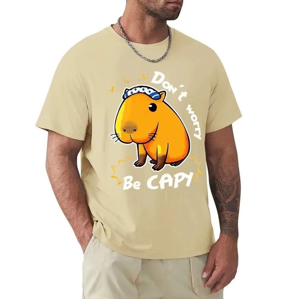Kapybara Kapybara Láska Neboj se Buď Kapy Trička Kreslená Grafická Trička Cool Oblečení s Krátkým Rukávem Streetwear Trička Topy