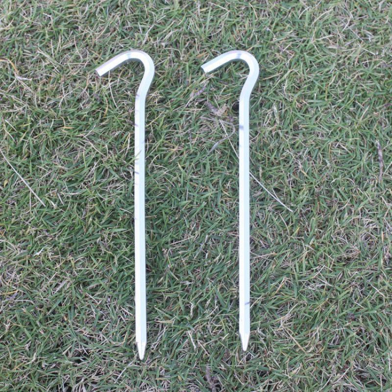 Tent Ground Pegs: Hexagonal & 7-Shaped Aluminum Stakes for Camping and Canopy Accessories Hexagonal Ground Stake серебряный