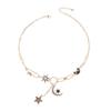 Necklace Accessories Star Moon Pendant Women's Niche Light Luxury Advanced Sense Paper Clip Clavicle Chain