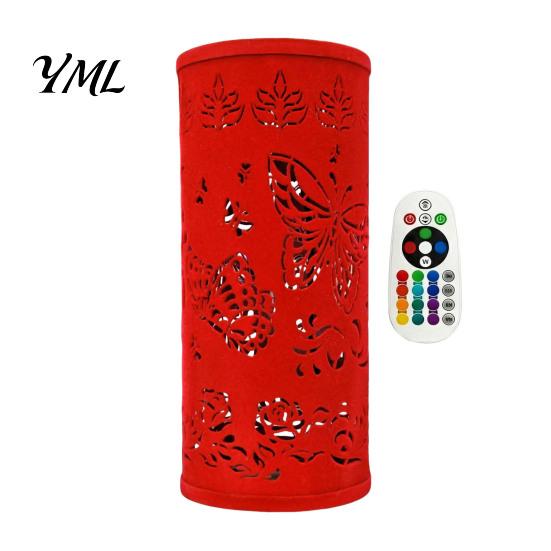 USB Powered Night Light Butterfly Projector Lamp, RGB 16 Colors Decorative Lamp with Remote Ambient Projection Control, Hollow-out LED for Bedroom