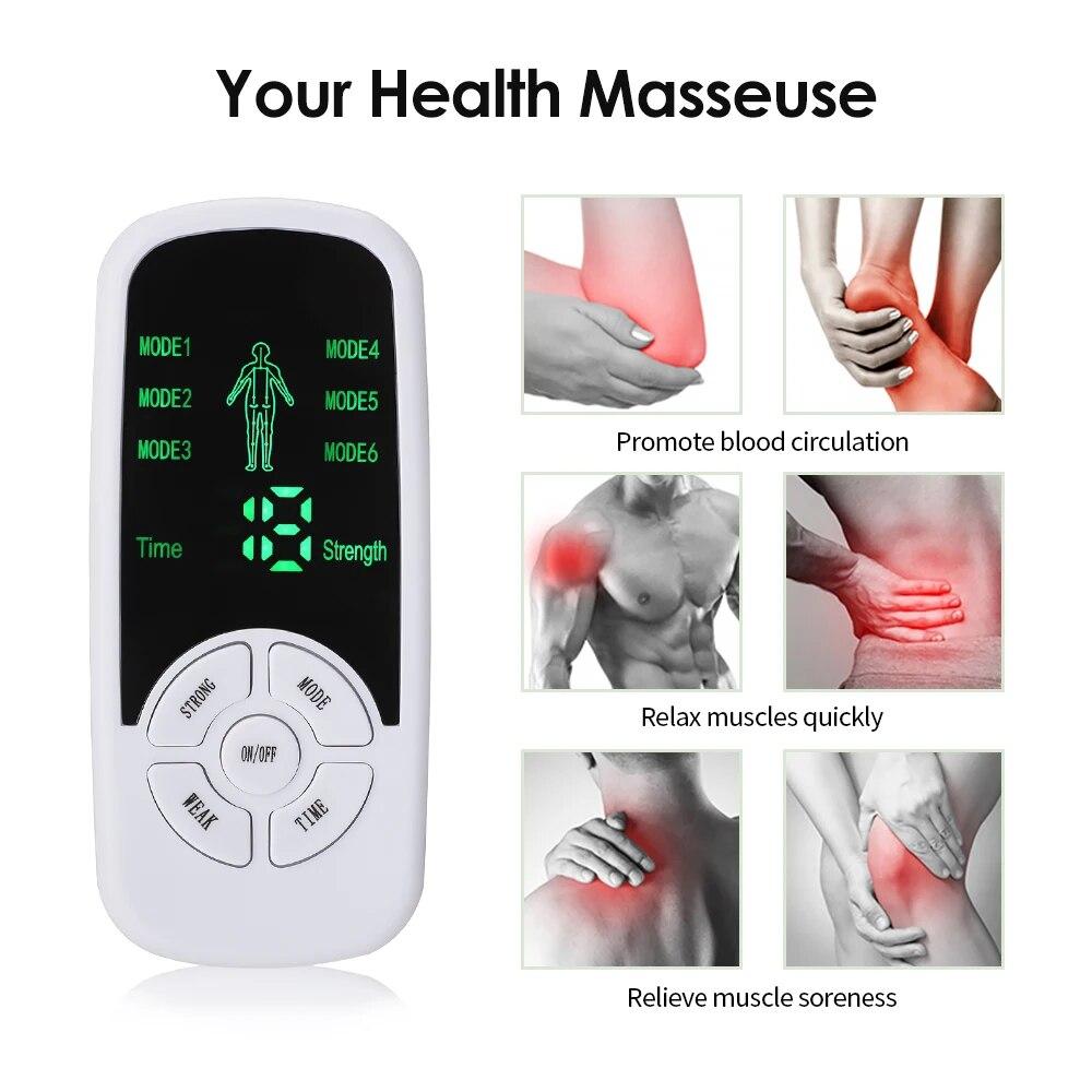 TENS Electric Muscle Stimulator Physiotherapy Back and Neck Massager Cervical Spine Pain Relief EMS Electrostimulator 6 Modes